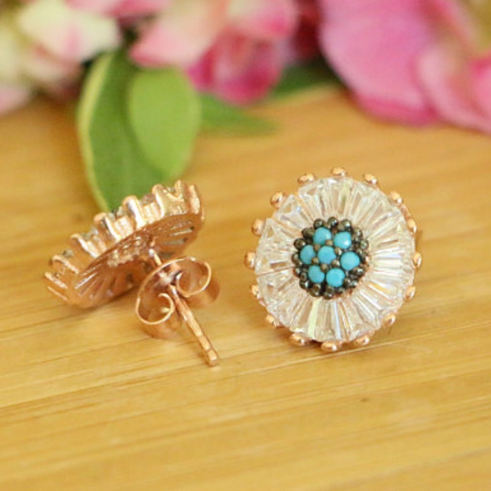 Sterling Silver Nano Turquoise & Cubic Zirconia - Picture 7 of 8